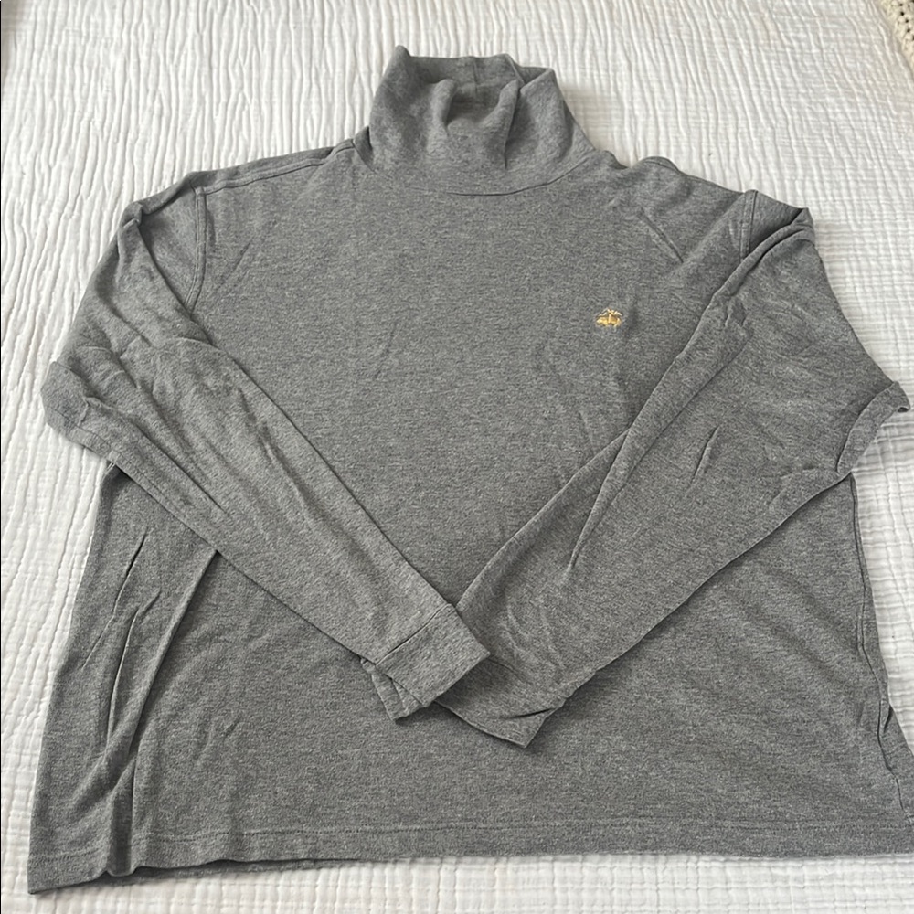 Brooks Brothers Gray Cotton Turtleneck